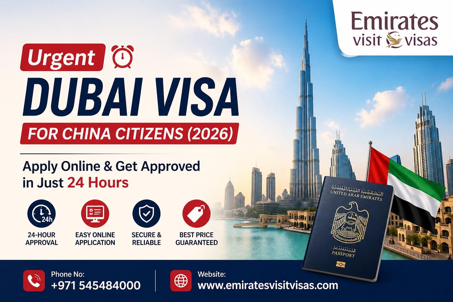 Urgent Dubai Visa for China Citizens (2026) – 24-Hour Approval Online